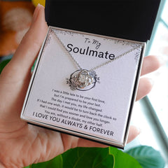 TO MY SOULMATE - My Other Half - Love Knot Necklace (White background)