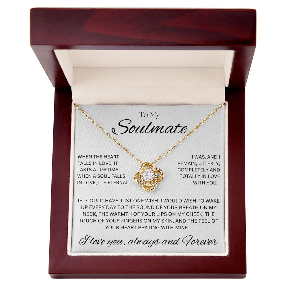 TO MY SOULMATE - Eternal Wish - Love Knot Necklace (White background)