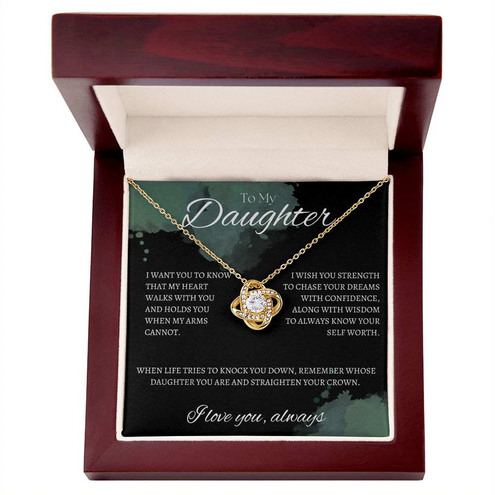 TO MY DAUGHTER - I LOVE YOU ALWAYS - Love Knot Necklace
