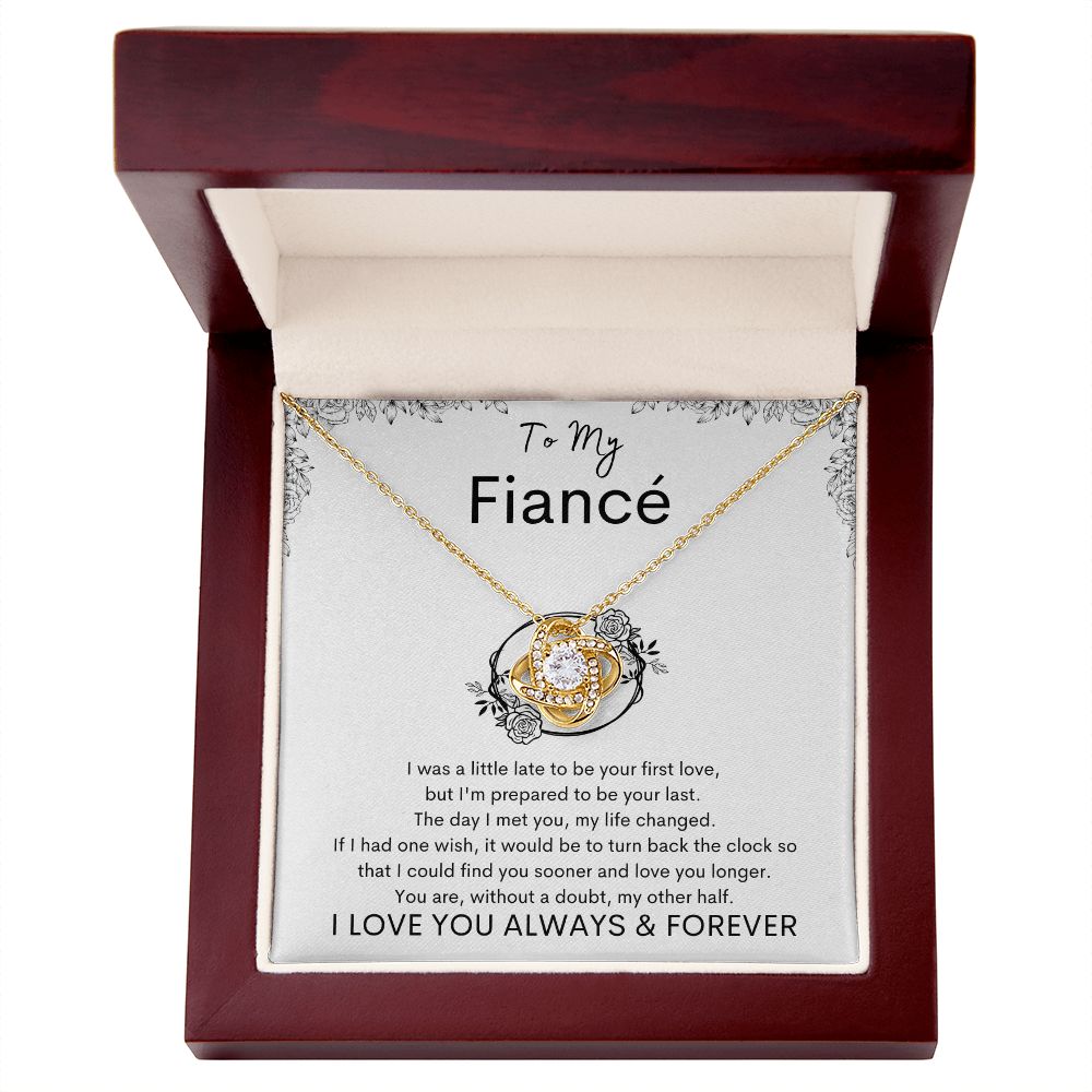 TO MY FIANCE - My Other Half - Love Knot Necklace (White background)