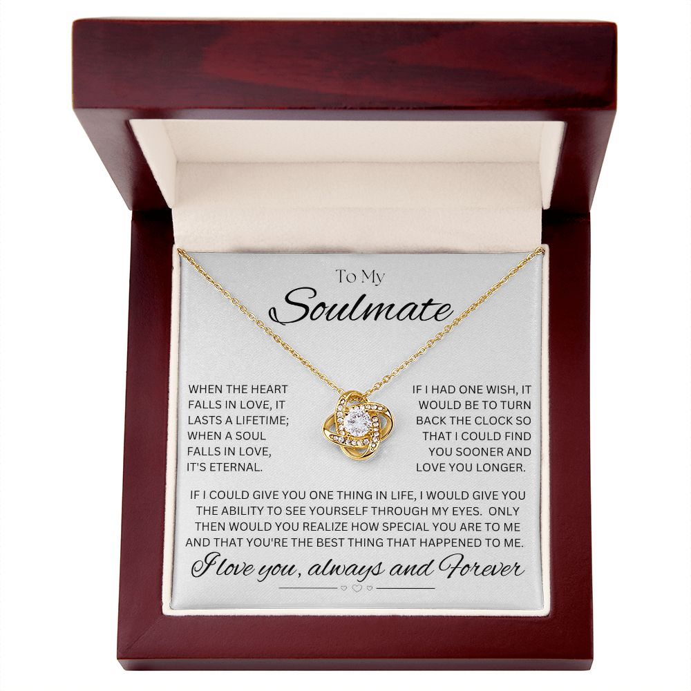 TO MY SOULMATE - Eternal Gift - Love Knot Necklace (White background)