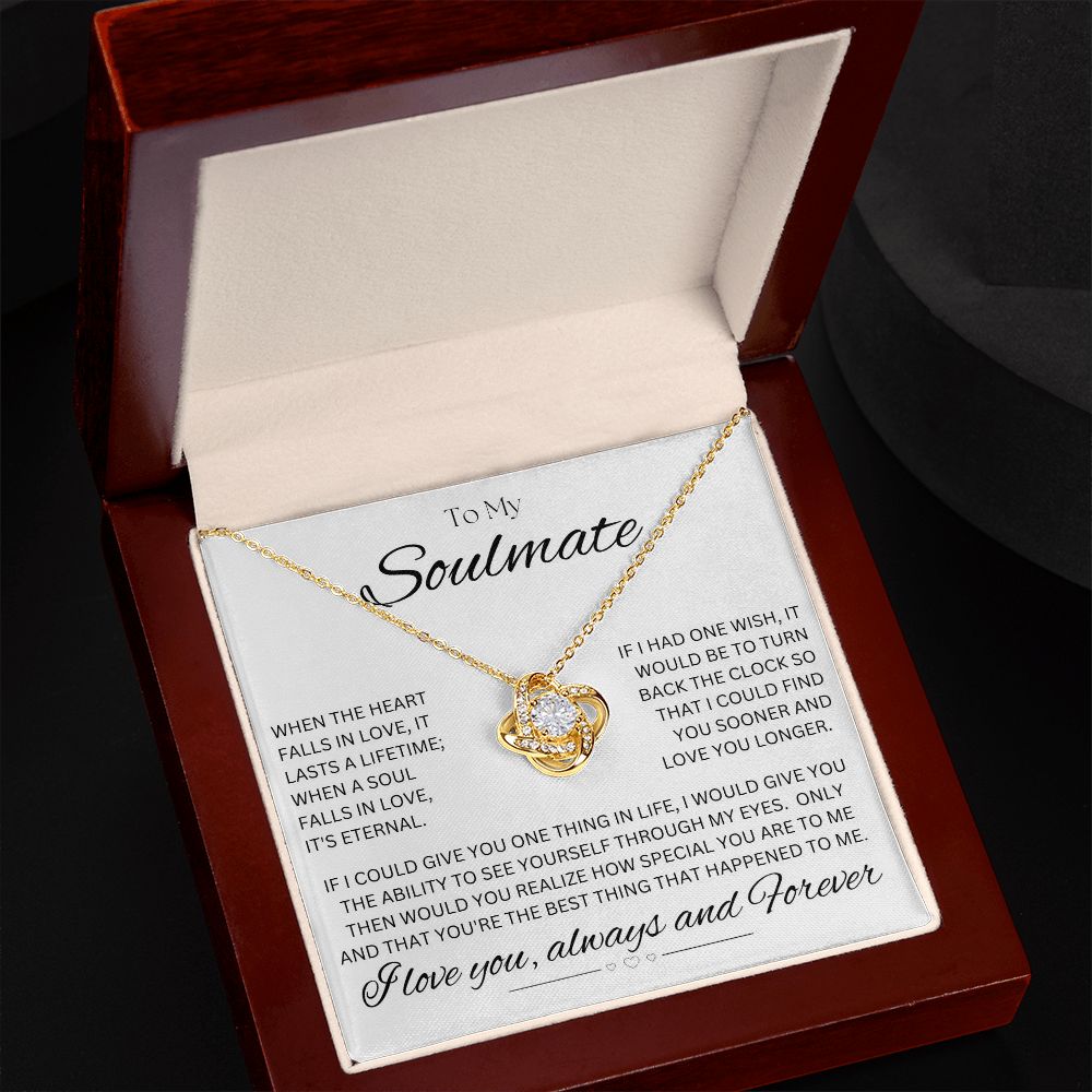 TO MY SOULMATE - Eternal Gift - Love Knot Necklace (White background)