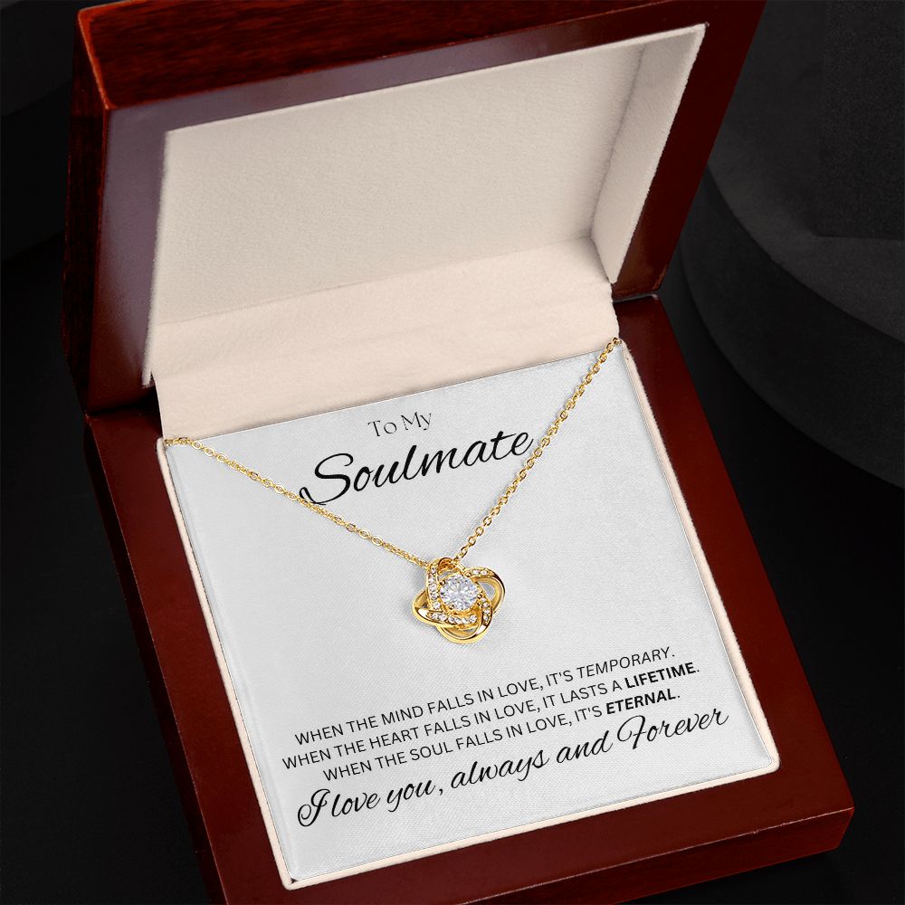 TO MY SOULMATE - Eternal - Love Knot Necklace (White background)