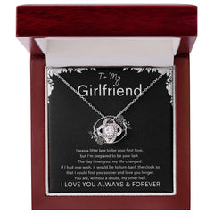TO MY GIRLFRIEND - My Other Half - Love Knot Necklace (Black background)