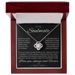 TO MY SOULMATE - Eternal Gift - Love Knot Necklace (Black background)