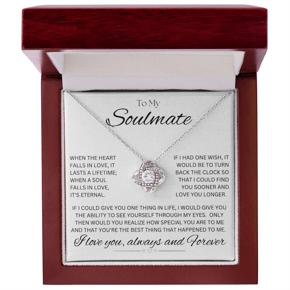 TO MY SOULMATE - Eternal Gift - Love Knot Necklace (White background)