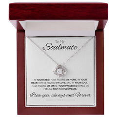 TO MY SOULMATE - Always and Forever - Love Knot Necklace (White background)