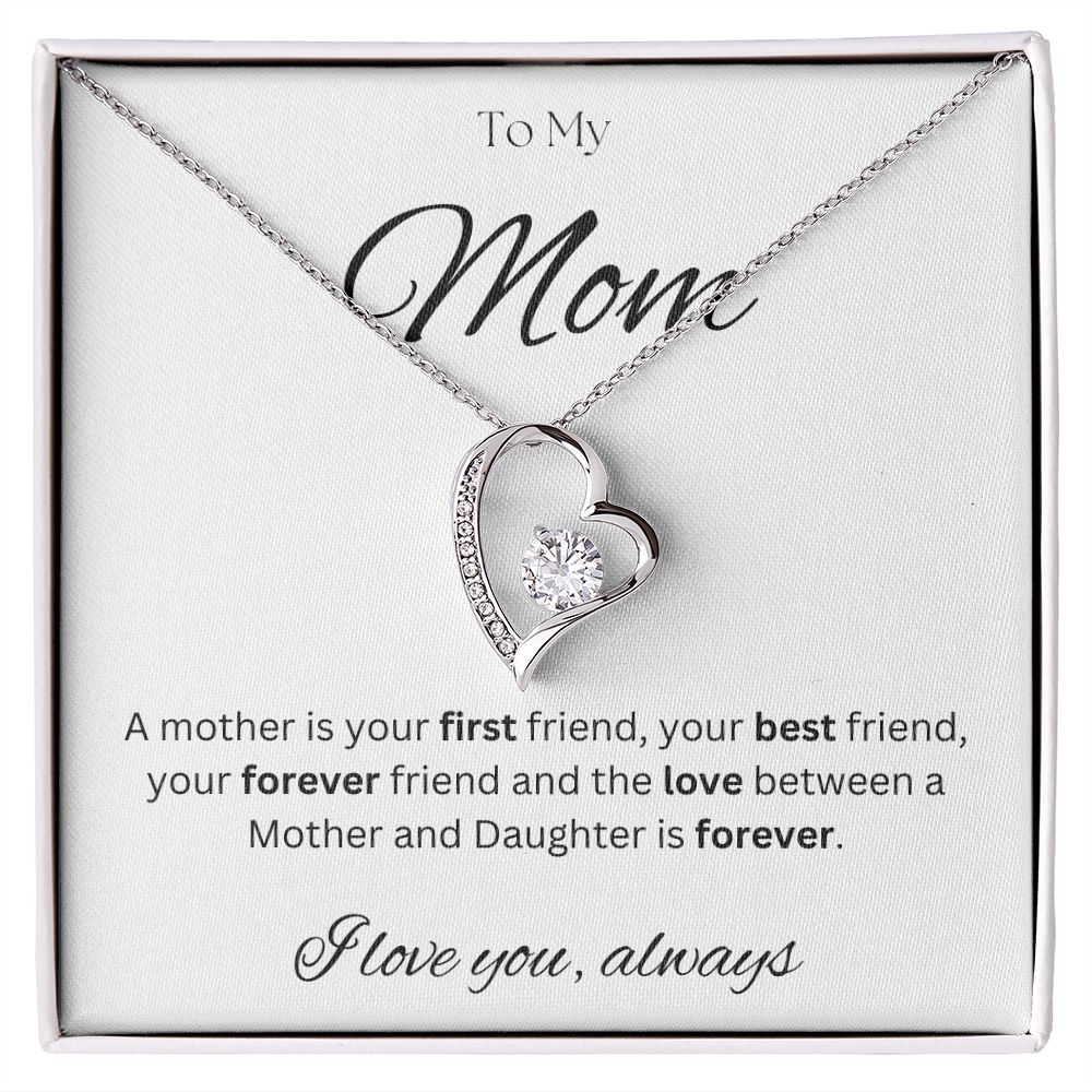 TO MY MOM - Between a Mother and Daughter - Forever Love Necklace (White background)