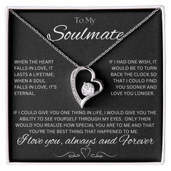 TO MY SOULMATE - One Thing - Forever Love Necklace (Black background)