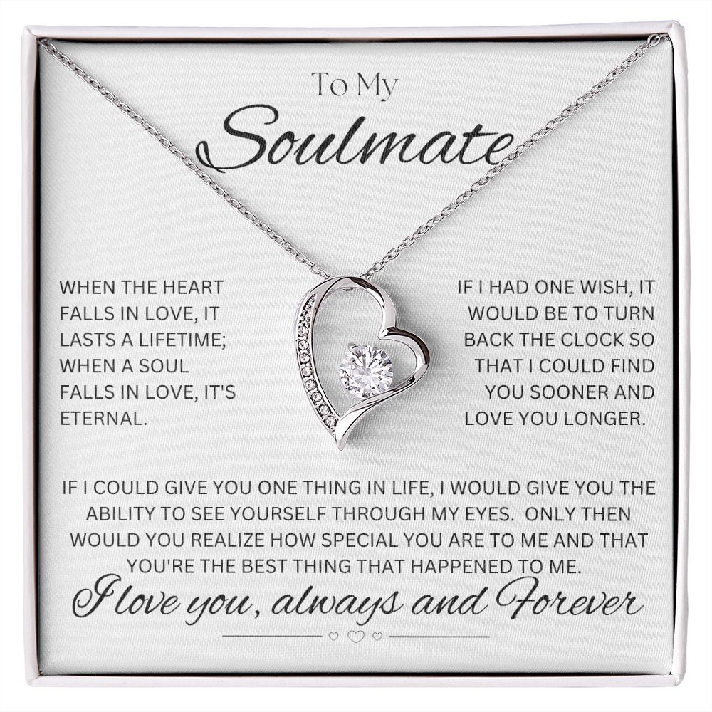 TO MY SOULMATE - One Thing - Forever Love Necklace (White background)