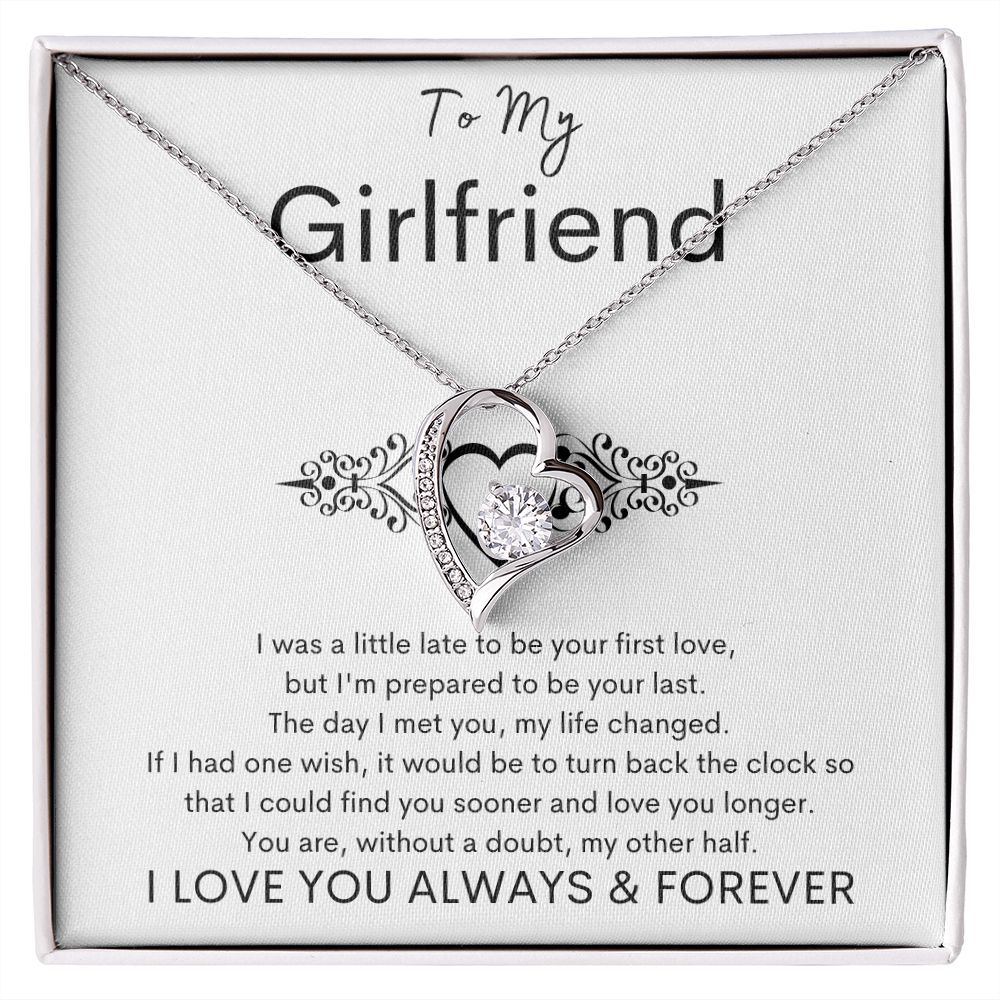 TO MY GIRLFRIEND - My Other Half - Forever Love Necklace (White background)