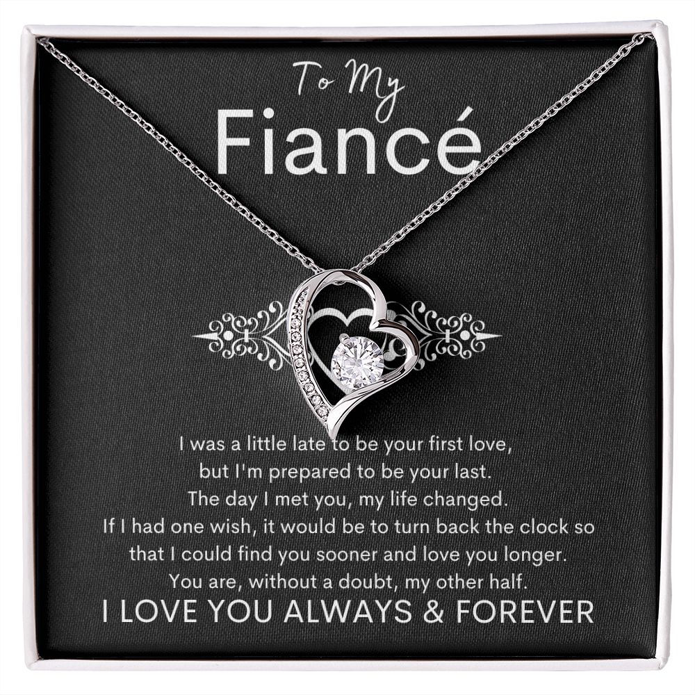 TO MY FIANCE - My Other Half - Forever Love Necklace (Black background)