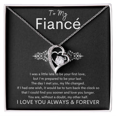 TO MY FIANCE - My Other Half - Forever Love Necklace (Black background)