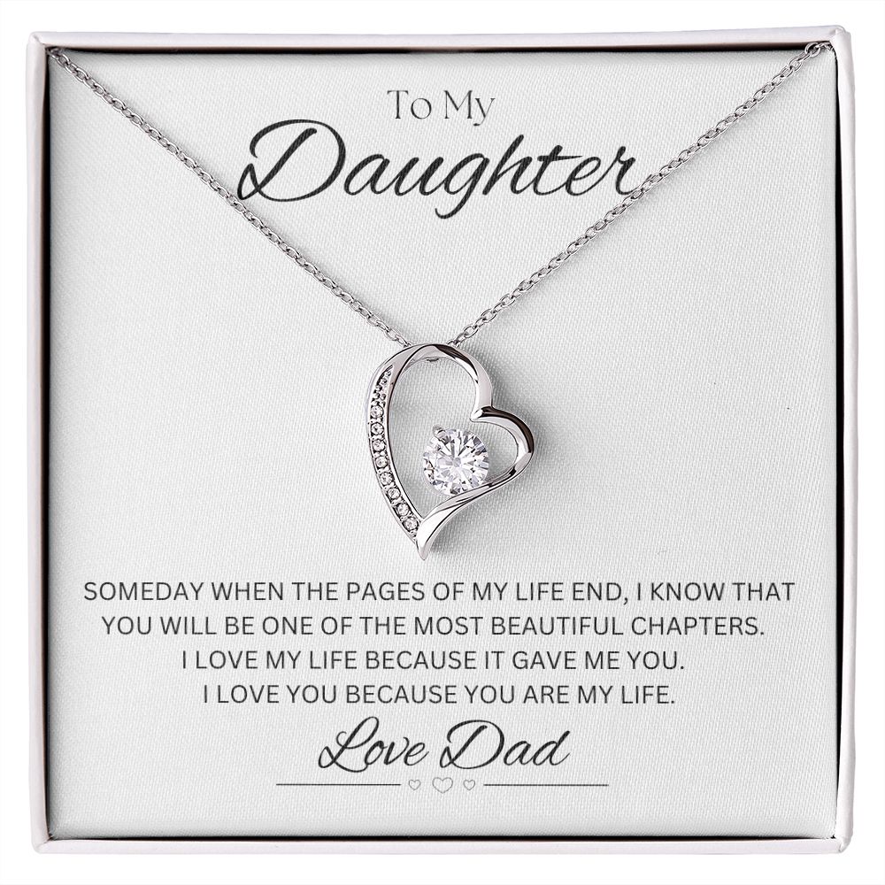 TO MY DAUGHTER - Love Dad - Forever Love Necklace (White background)
