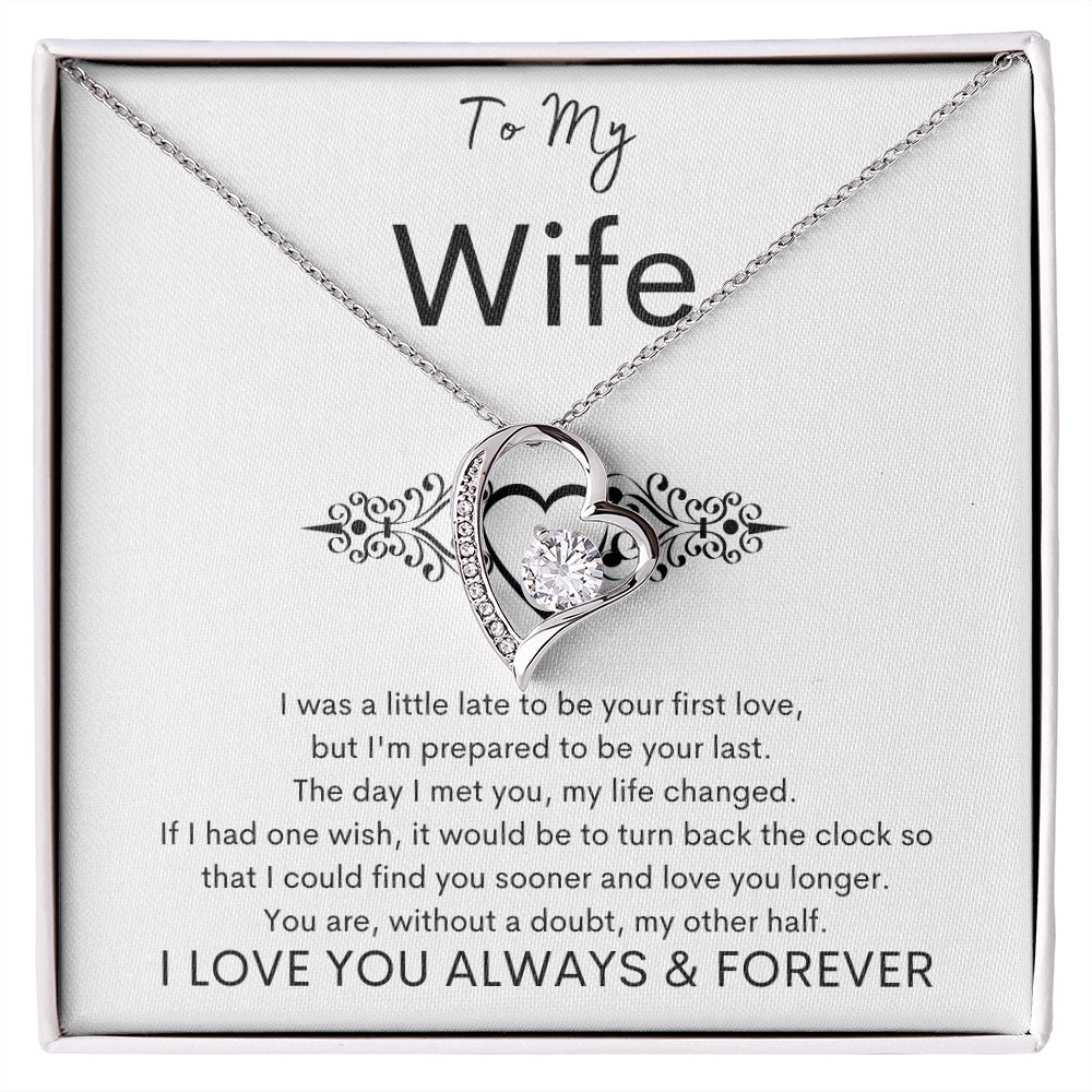 TO MY WIFE - My Other Half - Forever Love Necklace (White background)