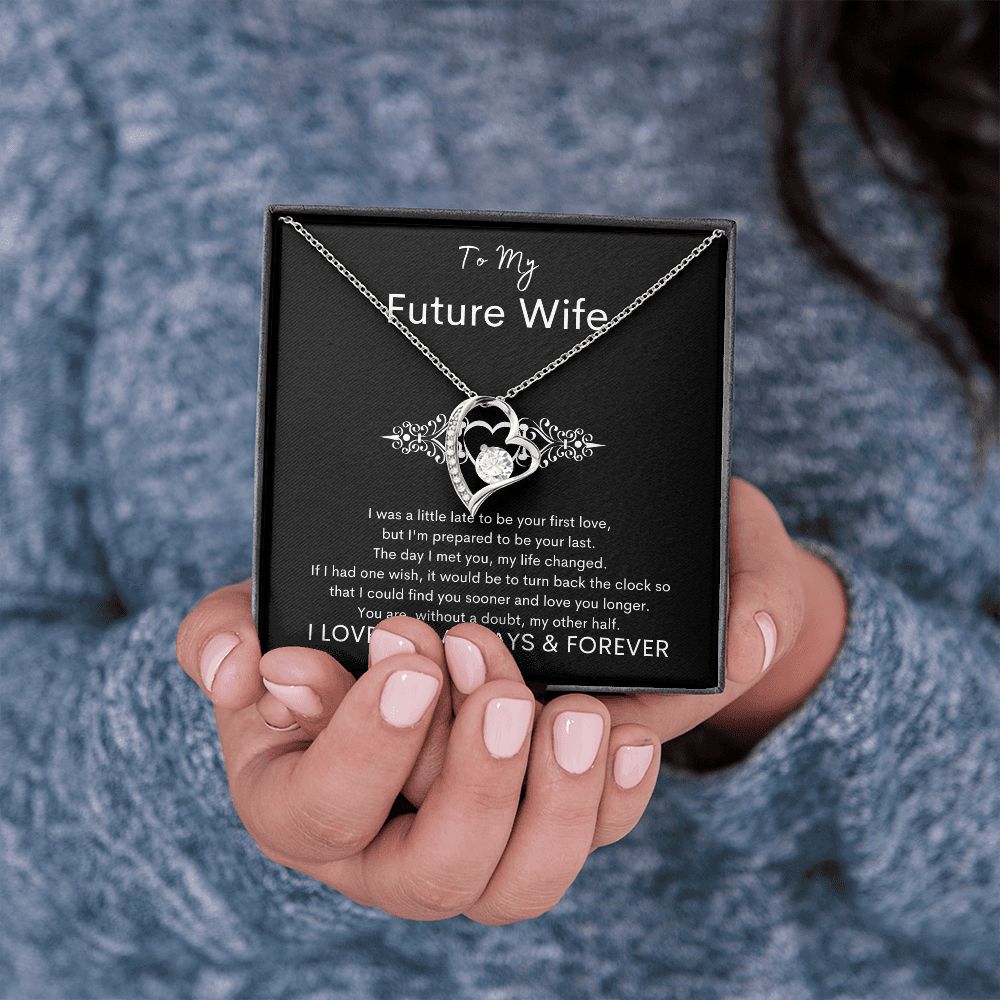TO MY FUTURE WIFE - My Other Half - Forever Love Necklace (Black background)