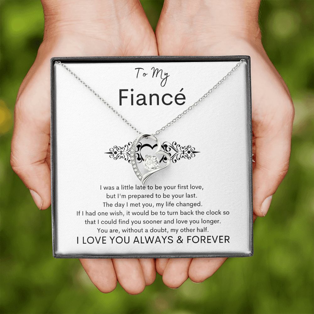 TO MY FIANCE - My Other Half - Forever Love Necklace (White background)