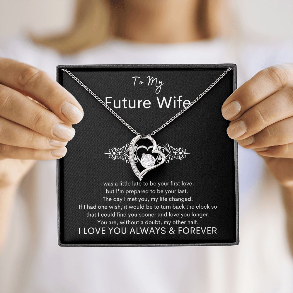 TO MY FUTURE WIFE - My Other Half - Forever Love Necklace (Black background)