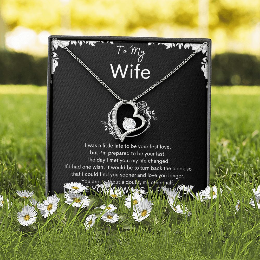 TO MY WIFE - Your Last - Forever Love Necklace (Black background)