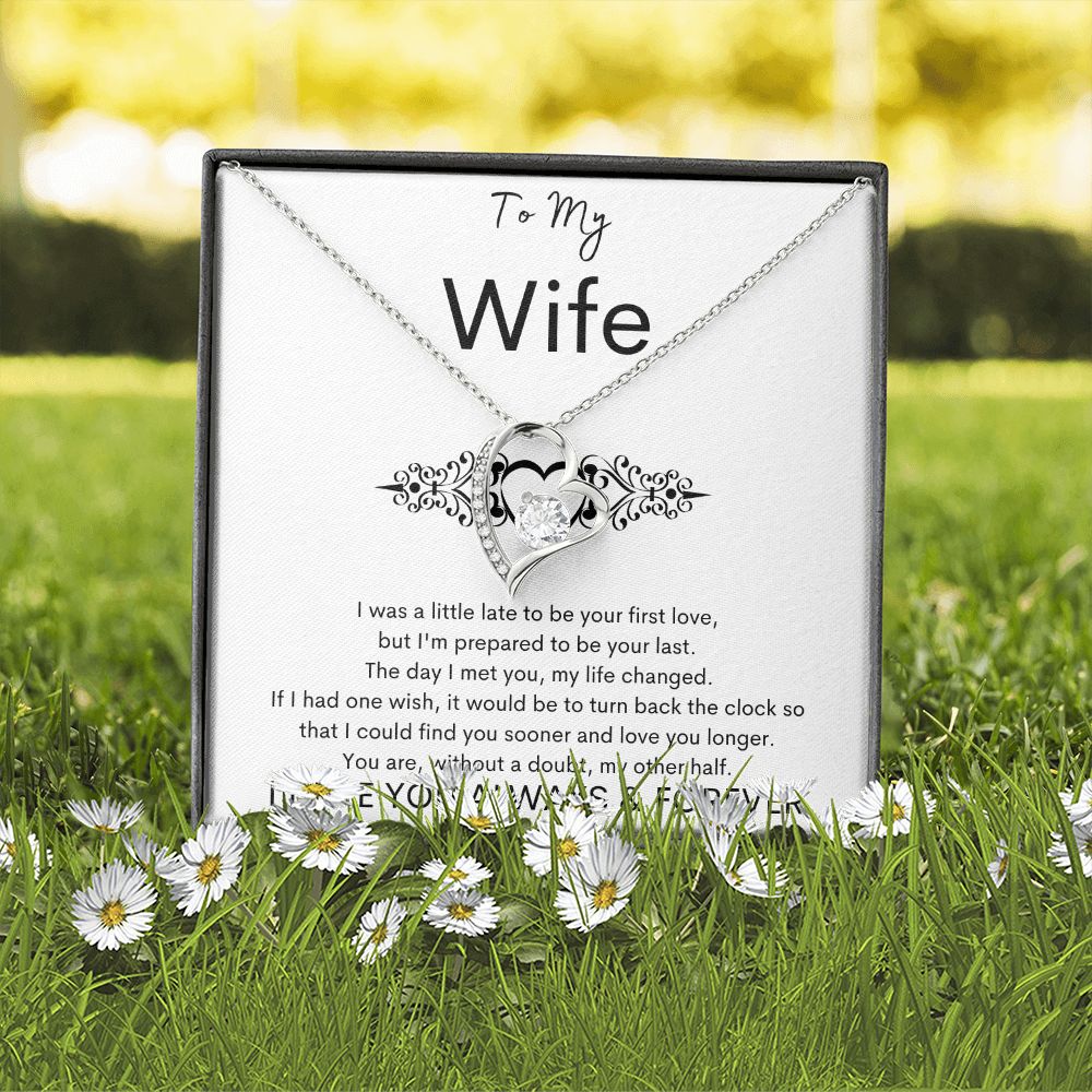 TO MY WIFE - My Other Half - Forever Love Necklace (White background)