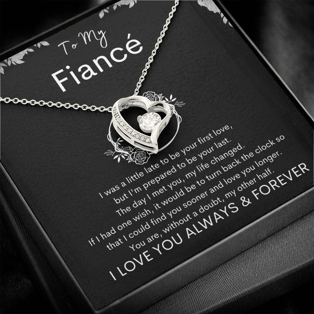 TO MY FIANCE - Your Last - Forever Love Necklace (Black background)