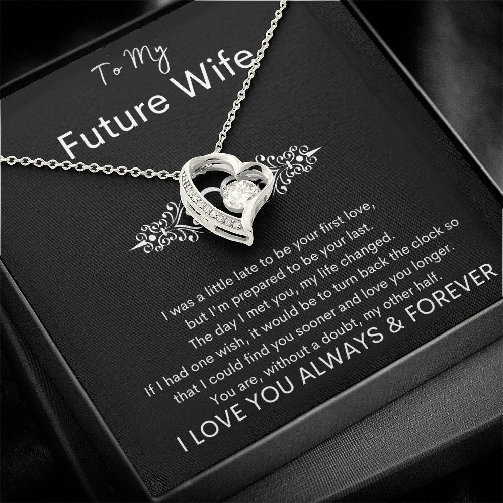 TO MY FUTURE WIFE - My Other Half - Forever Love Necklace (Black background)