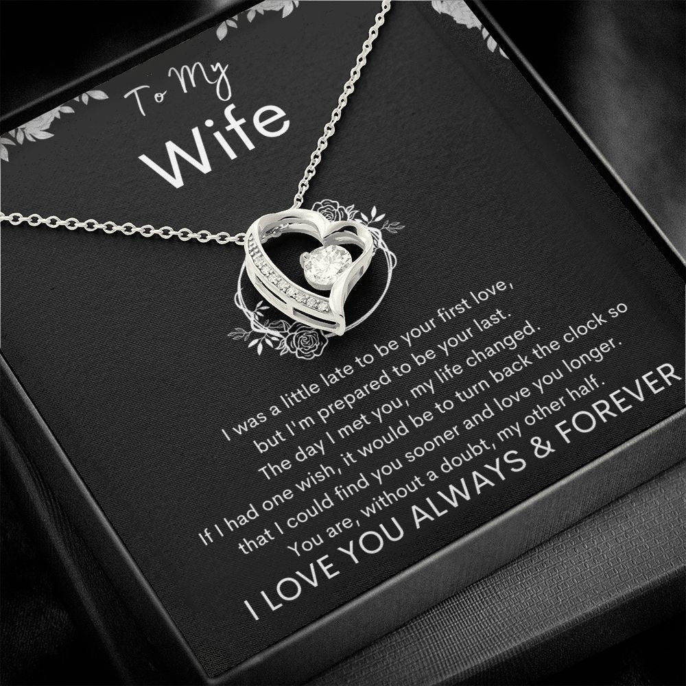 TO MY WIFE - Your Last - Forever Love Necklace (Black background)