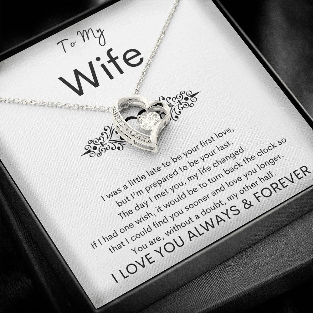 TO MY WIFE - My Other Half - Forever Love Necklace (White background)