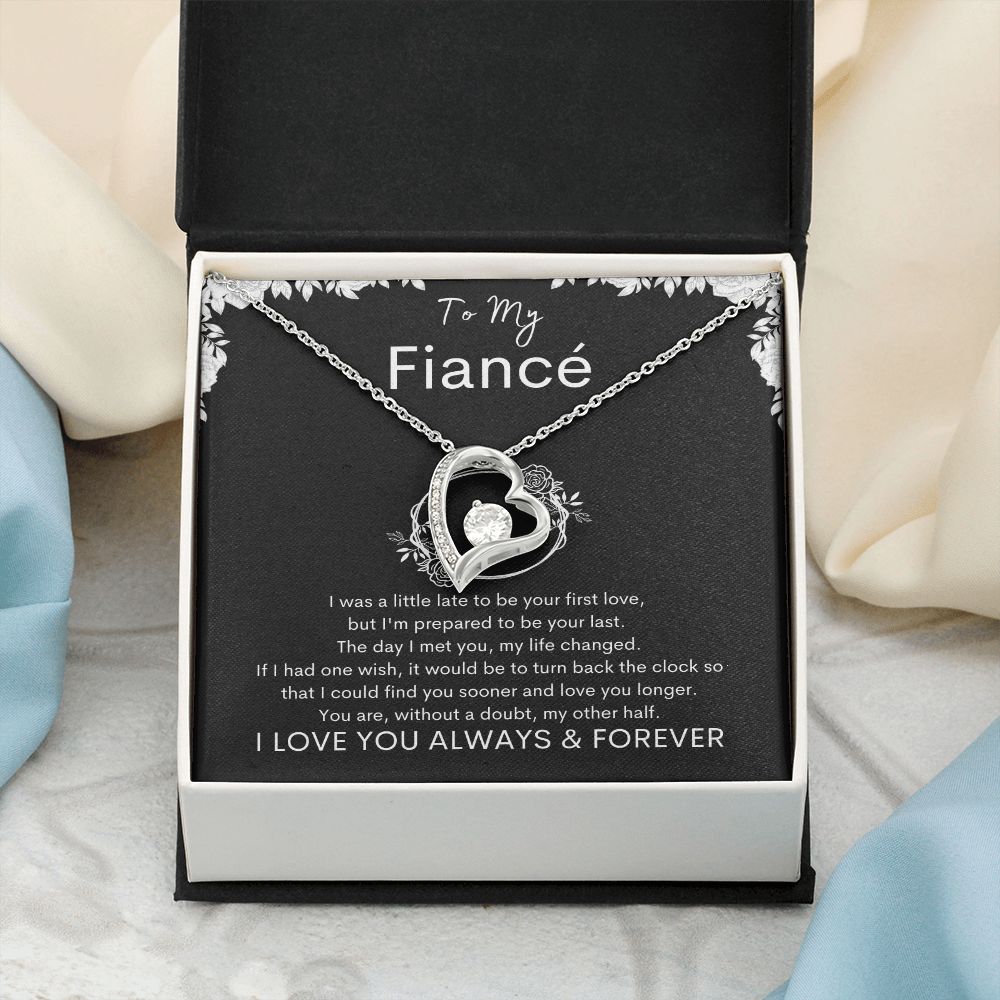 TO MY FIANCE - Your Last - Forever Love Necklace (Black background)