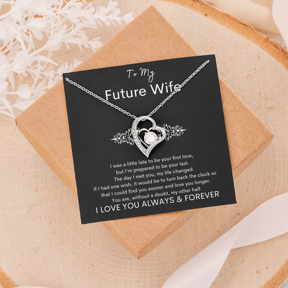TO MY FUTURE WIFE - My Other Half - Forever Love Necklace (Black background)