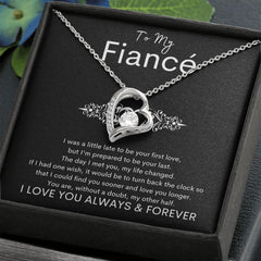 TO MY FIANCE - My Other Half - Forever Love Necklace (Black background)