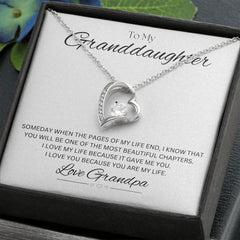 TO MY GRANDDAUGHTER - Love Grandpa - Forever Love Necklace (White background)