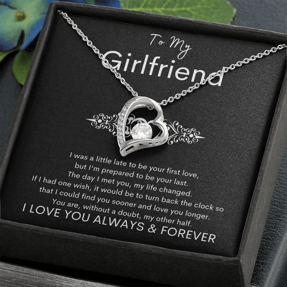 TO MY GIRLFRIEND - My Other Half - Forever Love Necklace (Black background)