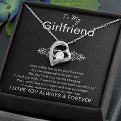 TO MY GIRLFRIEND - My Other Half - Forever Love Necklace (Black background)
