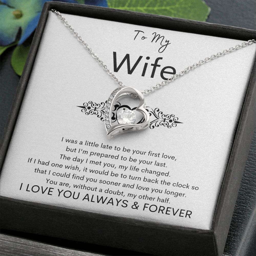 TO MY WIFE - My Other Half - Forever Love Necklace (White background)