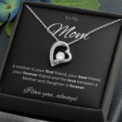 TO MY MOM - Between a Mother and Daughter - Forever Love Necklace (Black background)