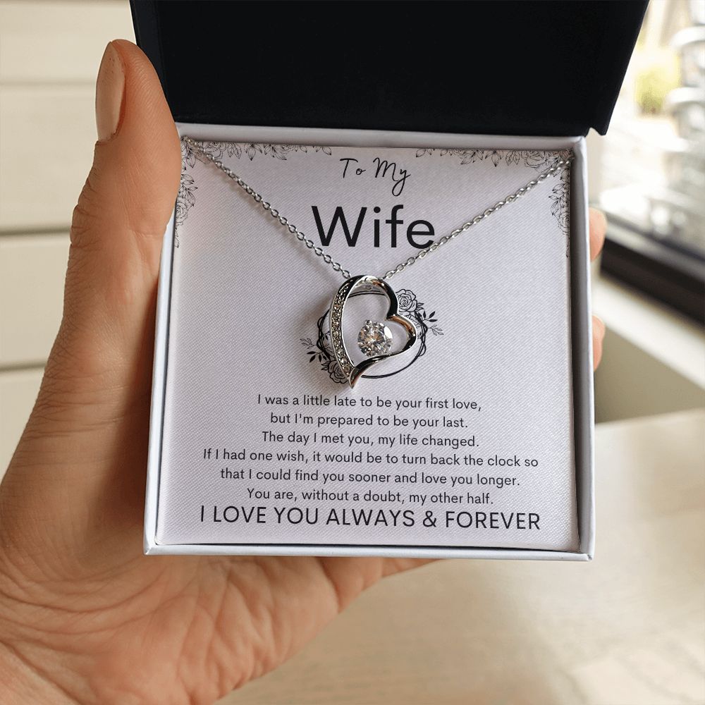 TO MY WIFE - Your Last - Forever Love Necklace (White background)