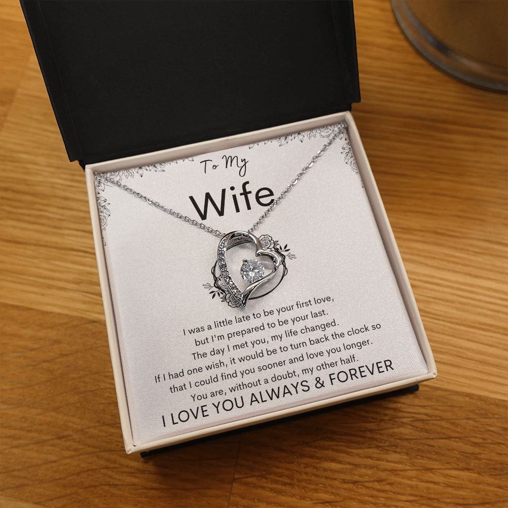 TO MY WIFE - Your Last - Forever Love Necklace (White background)