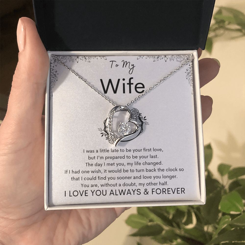 TO MY WIFE - Your Last - Forever Love Necklace (White background)