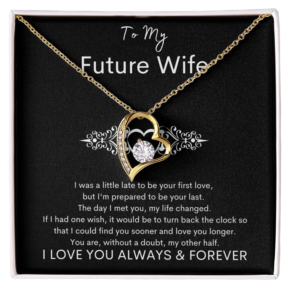 TO MY FUTURE WIFE - My Other Half - Forever Love Necklace (Black background)