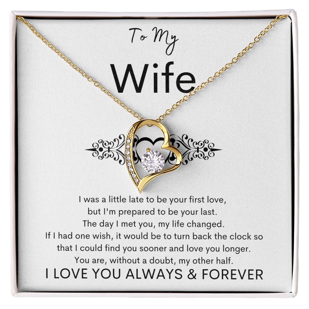 TO MY WIFE - My Other Half - Forever Love Necklace (White background)
