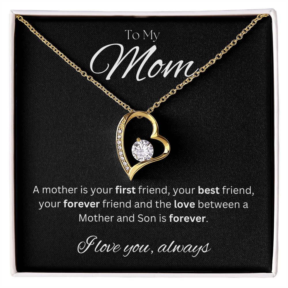 TO MY MOM - Between a Mother and Son - Forever Love Necklace (Black background)