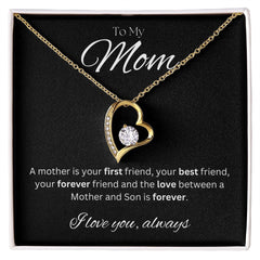 TO MY MOM - Between a Mother and Son - Forever Love Necklace (Black background)