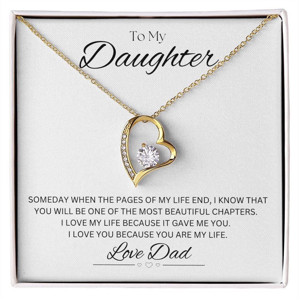 TO MY DAUGHTER - Love Dad - Forever Love Necklace (White background)