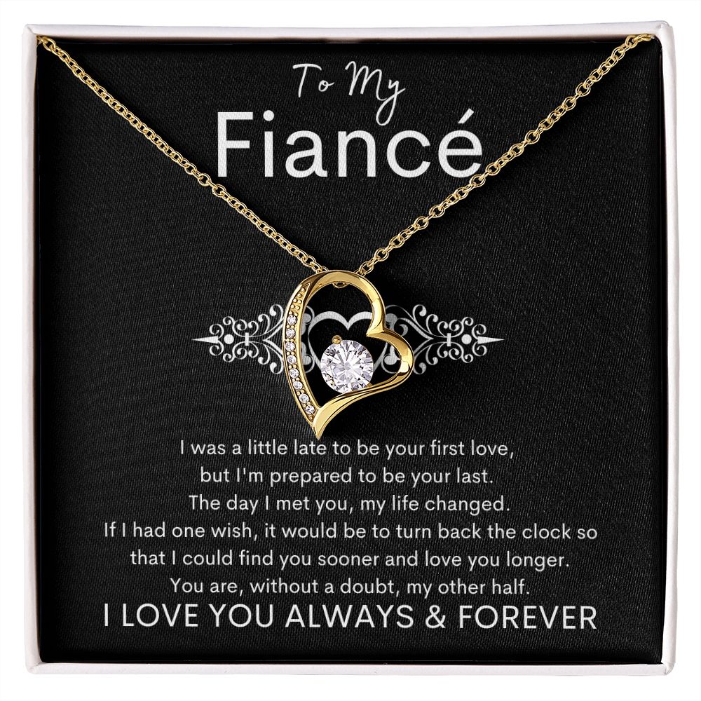 TO MY FIANCE - My Other Half - Forever Love Necklace (Black background)