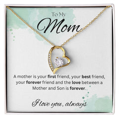 TO MY MOM - Between a Mother and Son - Forever Love Necklace (White & watercolor background)