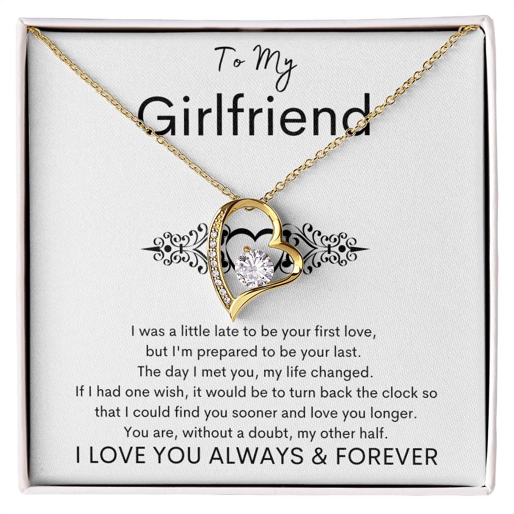 TO MY GIRLFRIEND - My Other Half - Forever Love Necklace (White background)