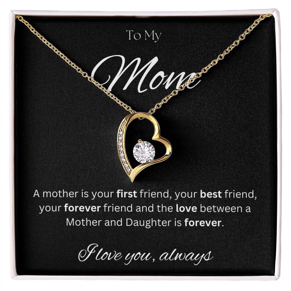 TO MY MOM - Between a Mother and Daughter - Forever Love Necklace (Black background)