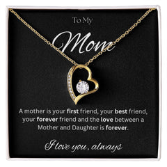 TO MY MOM - Between a Mother and Daughter - Forever Love Necklace (Black background)