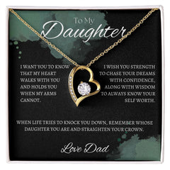 TO MY DAUGHTER - Love Dad - Forever Love Necklace (Black & watercolor background)
